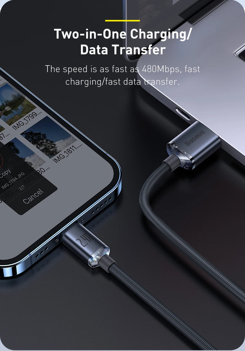 iPhone Fast 2.4A Data Charging Charger USB to Lightning Cable