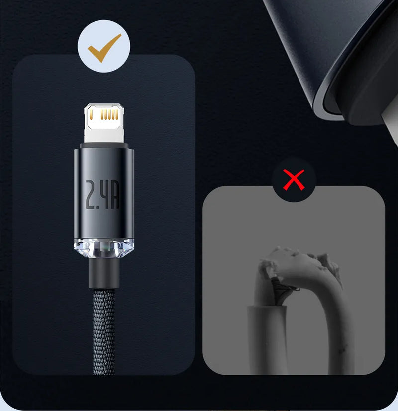 iPhone Fast 2.4A Data Charging Charger USB to Lightning Cable