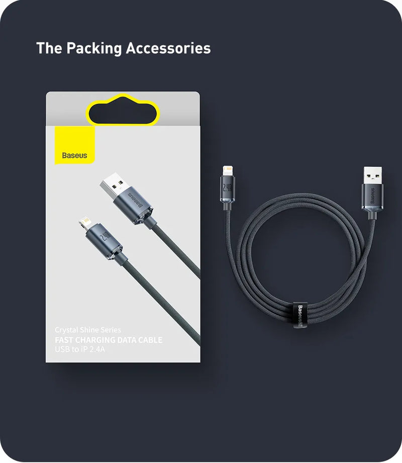 iPhone Fast 2.4A Data Charging Charger USB to Lightning Cable