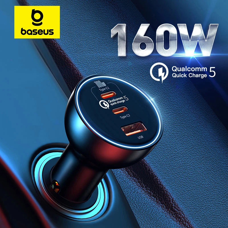 Car Charger 160W  QC 5.0 Fast Quick Charging